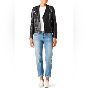 Zadig & Voltaire Leather Black Loon Spi Moto Jacket Size S 38